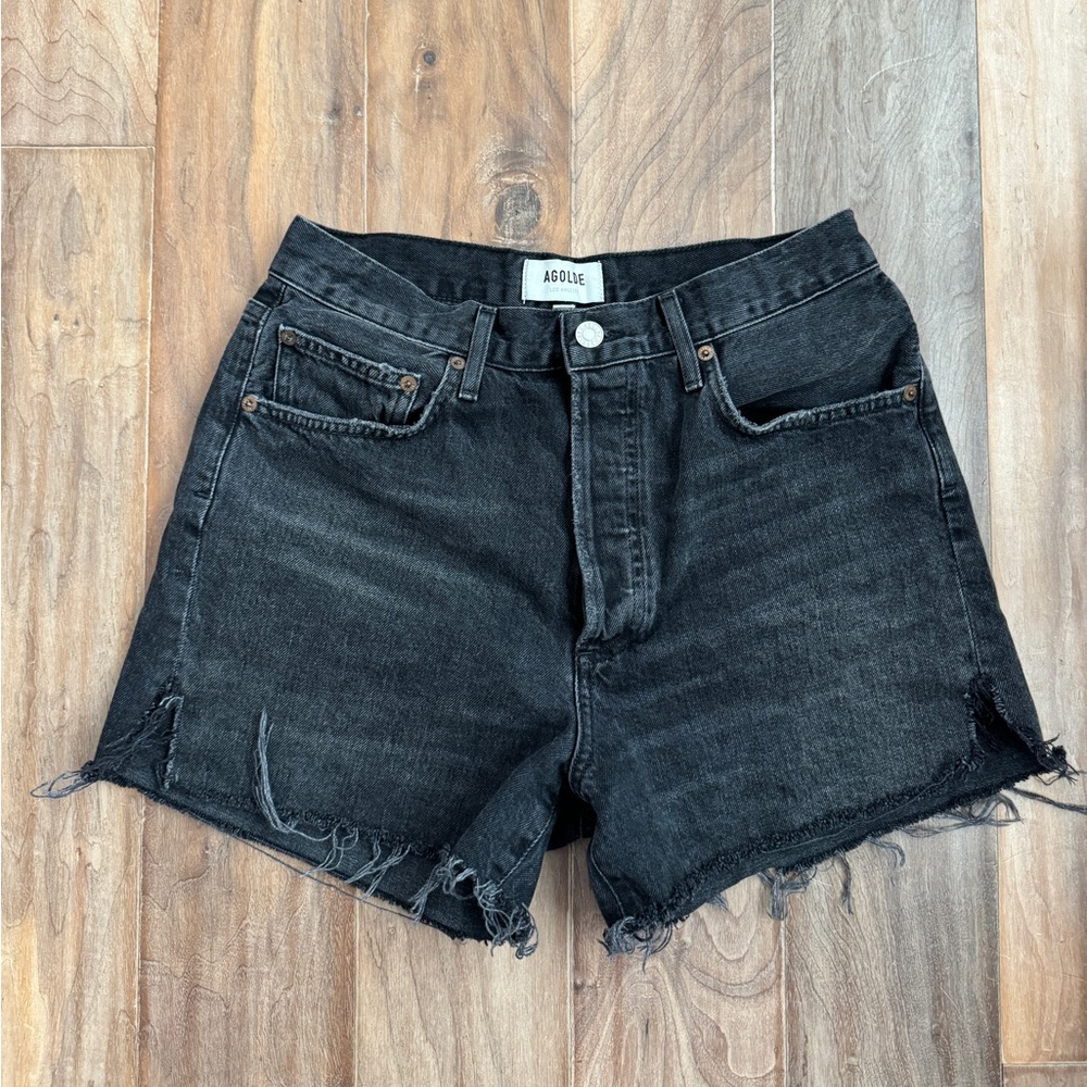AGOLDE Parker Black Denim Shorts